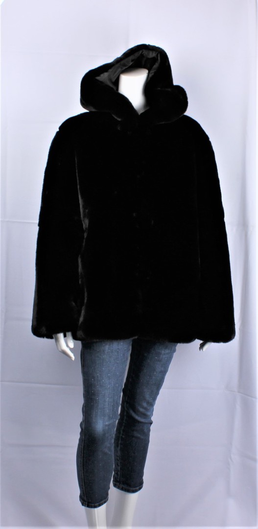 ALICE & LILY faux fur coat w hood black SC/4875BLK image 0